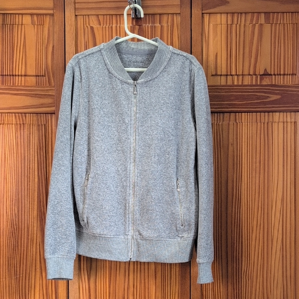Calvin Klein Gray Zip-Up Sweater